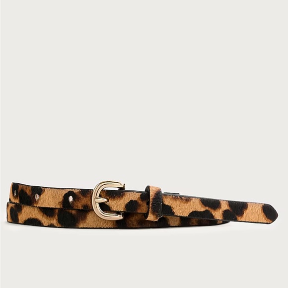 NWOT JCrew Skinny Calf Hair Belt in Leopard - Picture 3 of 4